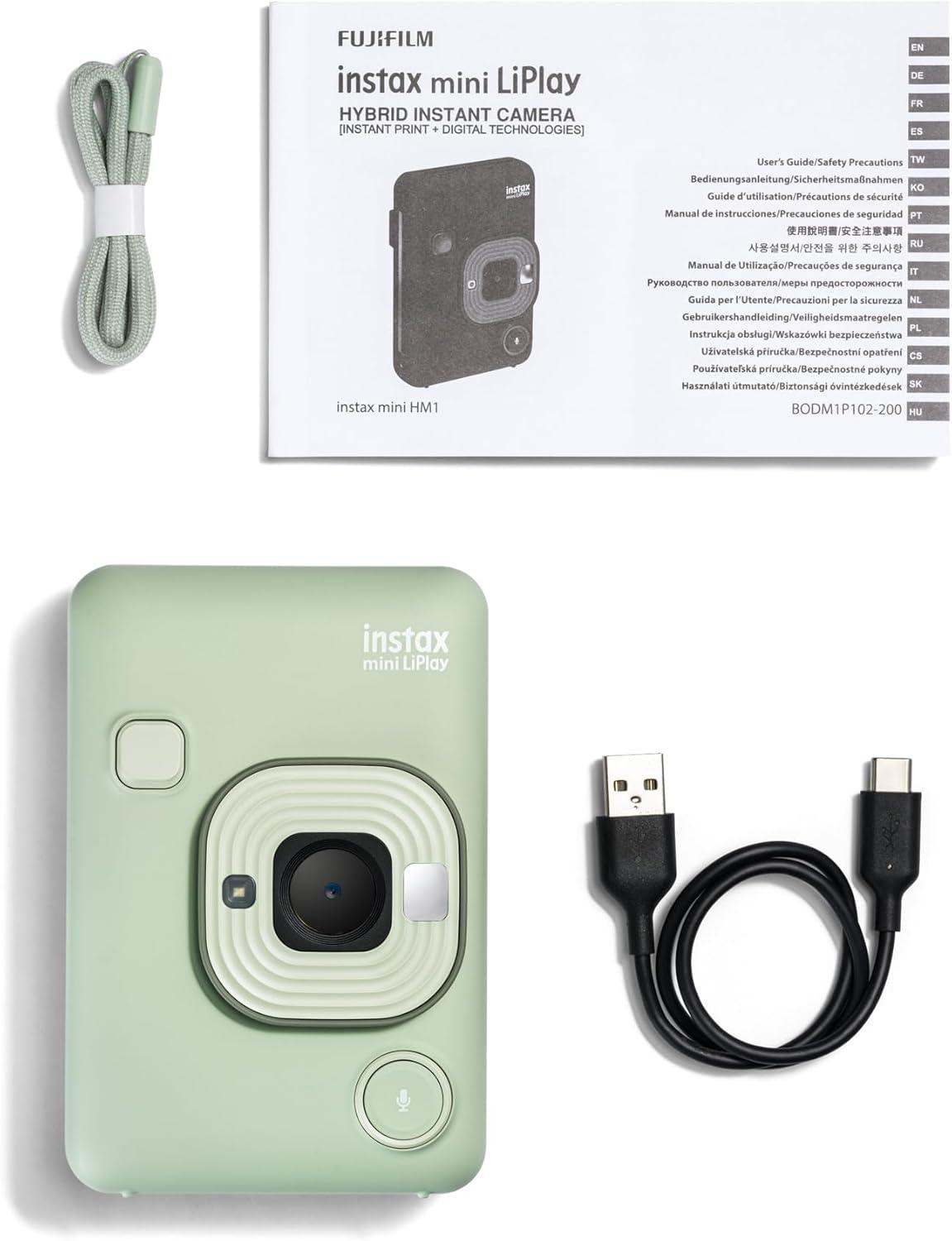 imageFujifilm INSTAX Mini LIPLAY Hybrid Instant Camera Misty WhiteMatcha Green