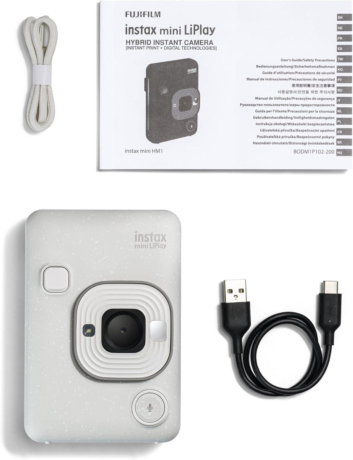 imageFujifilm INSTAX Mini LIPLAY Hybrid Instant Camera Misty WhiteMisty White