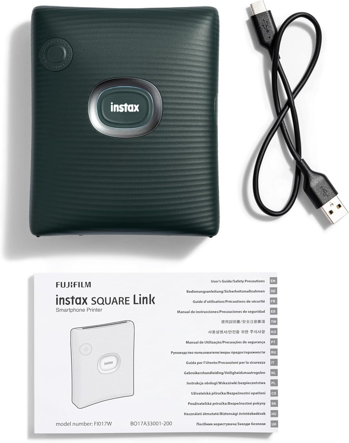 imageFujifilm Instax Square Link Smartphone Printer Midnight GreenGreen