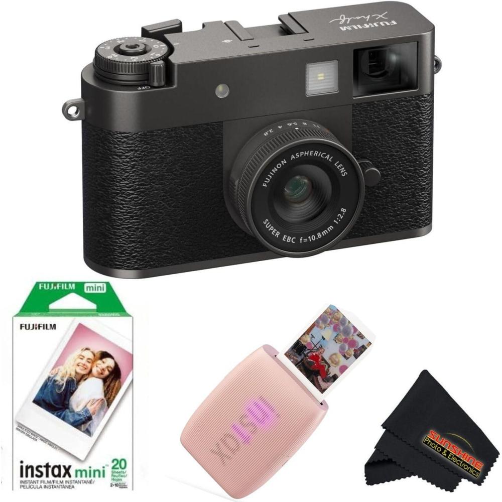 imageFUJIFILM X Half Premium Compact Camera BlackCharcoal Silver Rose Pink Printer