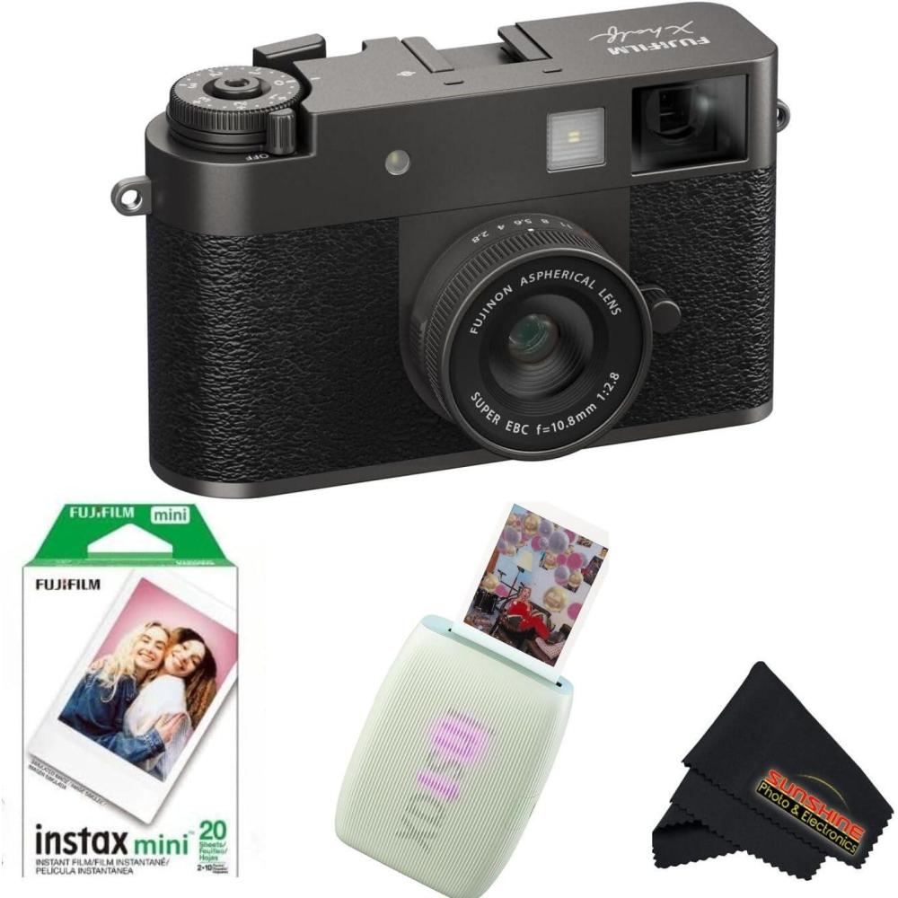 imageFUJIFILM X Half Premium Compact Camera BlackCharcoal Silver Sage Green Printer