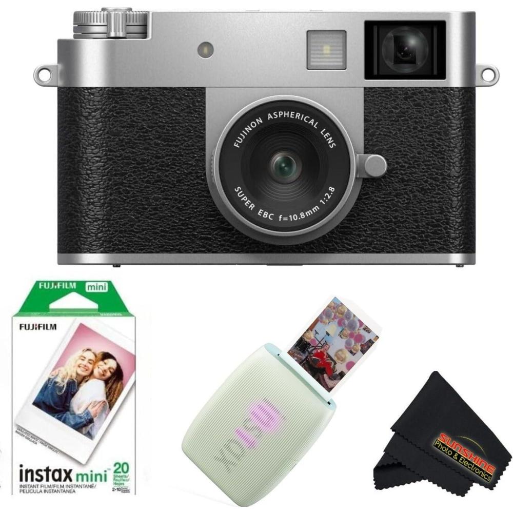 imageFUJIFILM X Half Premium Compact Camera BlackSilver Sage Green Printer