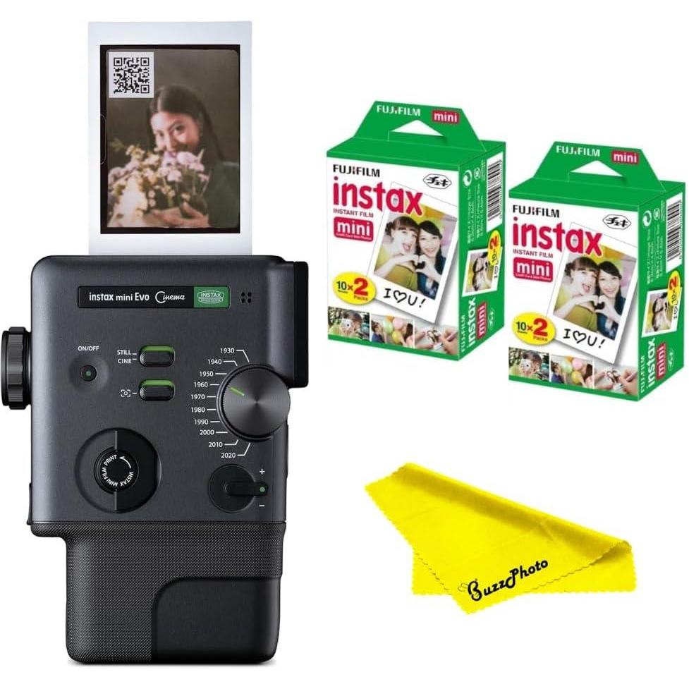 imageFUJIFILM instax mini Evo CinemaCamera w BuzzPhoto Twin Pack Bundle