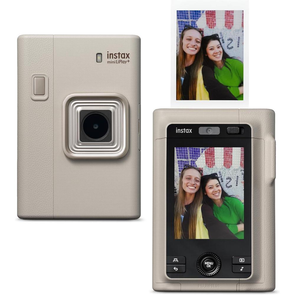 imageFUJIFILM instax mini LiPlay Hybrid Instant Camera  Midnight BlueSand Beige