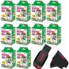 FUJIFILM Instax Mini Instant Film Twin Pack (White), 20 Photos(32 GB USB + 10 x Twin Pack)