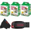 FUJIFILM Instax Mini Instant Film Twin Pack (White), 20 Photos(32 GB USB + 3 x Twin Pack)