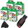 FUJIFILM Instax Mini Instant Film Twin Pack (White), 20 Photos(32 GB USB + 4 x Twin Pack)