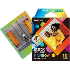 FUJIFILM Instax Square Monochrome Film – 10 Exposures(Rainbow Border)
