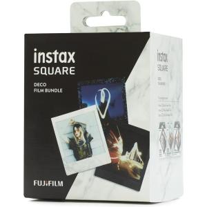 FUJIFILM Instax Square Sunset Film – 10 Exposures(Black  Marble & Star)