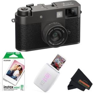 FUJIFILM X Half Premium Compact Camera – Black(Charcoal Silver (Clay White Printer))