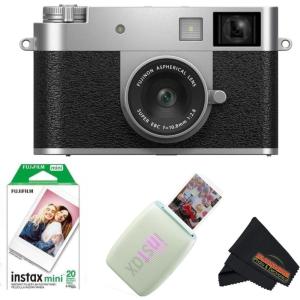 FUJIFILM X Half Premium Compact Camera – Black(Silver (Sage Green Printer))