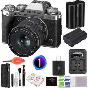 FUJIFILM X-T5 Mirrorless Digital Camera XF16-80mm Lens Kit – Black(Silver)