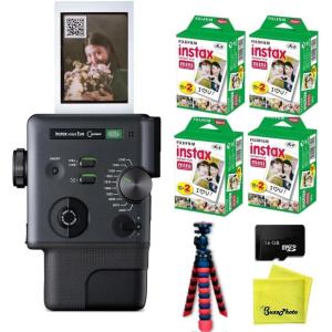 FUJIFILM instax mini Evo Cinema(Camera w/ BuzzPhoto Four Pack Bundle + Tripod)