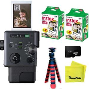 FUJIFILM instax mini Evo Cinema(Camera w/ BuzzPhoto Twin Pack Bundle + Tripod)