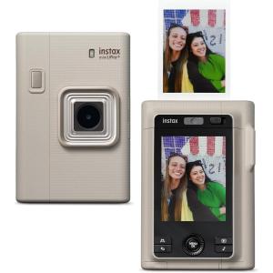 FUJIFILM instax mini LiPlay+ Hybrid Instant Camera – Midnight Blue(Sand Beige)