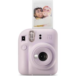 Fujifilm Instax Mini 12 Instant Film Camera, Clay White(Lilac Purple)